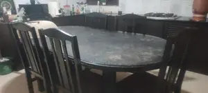 6-Seater Kitchen Table Set – Black Finish
