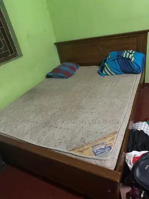 Wooden (62 X 80 Inches) Bed With Mattress