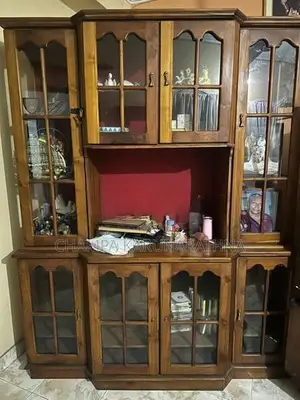Teak TV Stand with Setup Cupboard