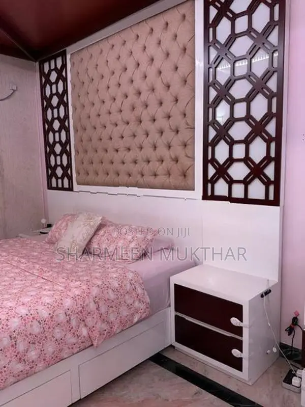 Bed With Side Tables, Headboard And Mattress Included.