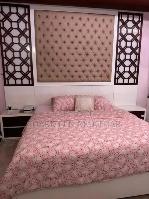 Bed With Side Tables, Headboard And Mattress Included.