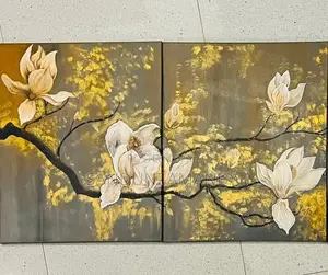 Mongolia Flower Hand Painted Canvas Wall Art