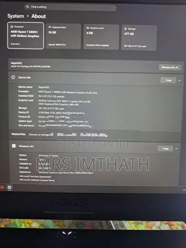 ASUS A15 16 GB 512RAM