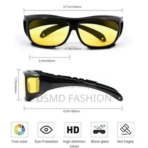 2pcs HD Vision Night Driving Glasses - Anti Glare Yellow Black
