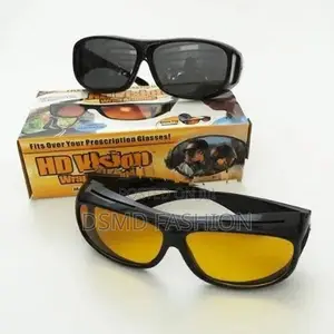 2pcs HD Vision Night Driving Glasses - Anti Glare Yellow Black