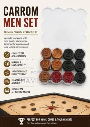 Premium Carrom Men / Coins Set – Tournament Quality