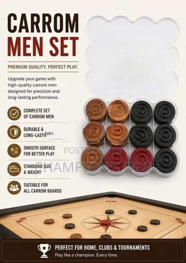 Premium Carrom Men / Coins Set – Tournament Quality