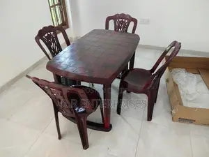 New Plastic Dining Table with Chair 4