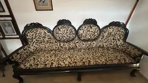 Elegant Black and White Settee Set