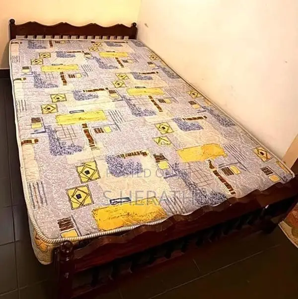 Wooden Double Bed with Mattress