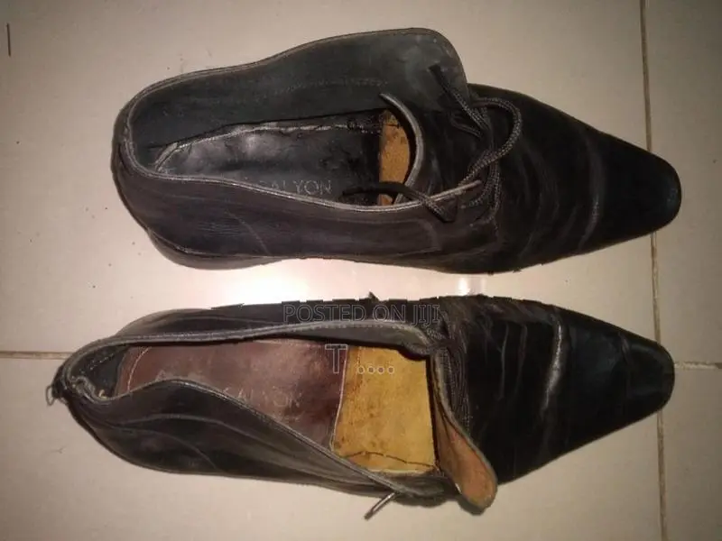 Leather Black Shoes 44 Size