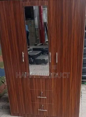3 Door Melamine Glass Wardrobe