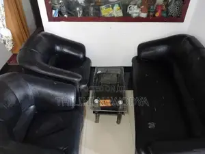 Leather Sofa Set 3+1+1+ Glass Coffee Table