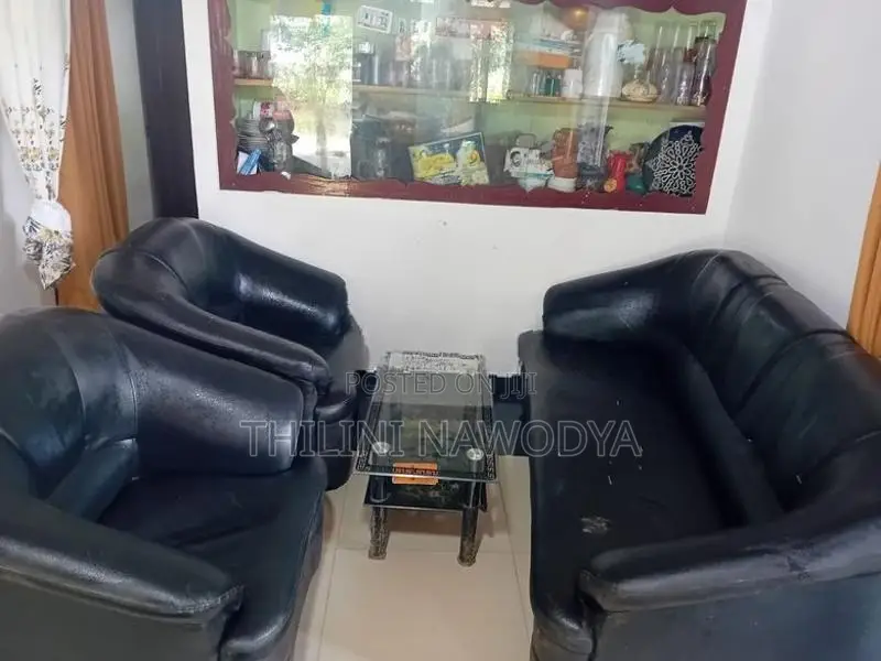 Leather Sofa Set 3+1+1+ Glass Coffee Table