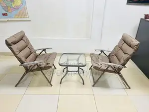 Foldable Recliner Chair with Glass Table