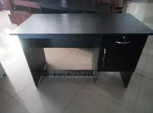 Melamine Black Writing Table with Cupboard