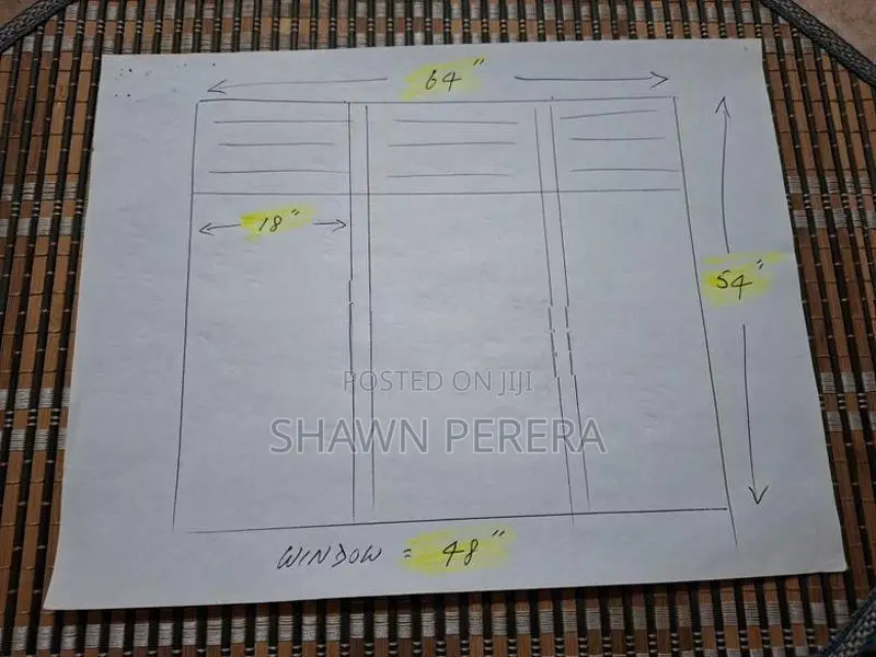 Large Heavy "Teak Wood" Window. Mt. Lavinia / Size 64" x 54"