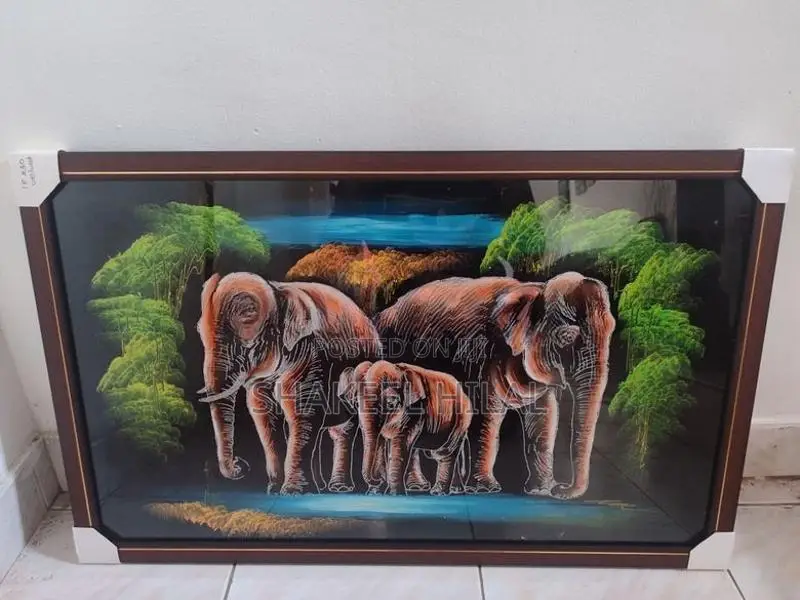 Beautiful Elephant Family Wall Art - 18*30 Inches