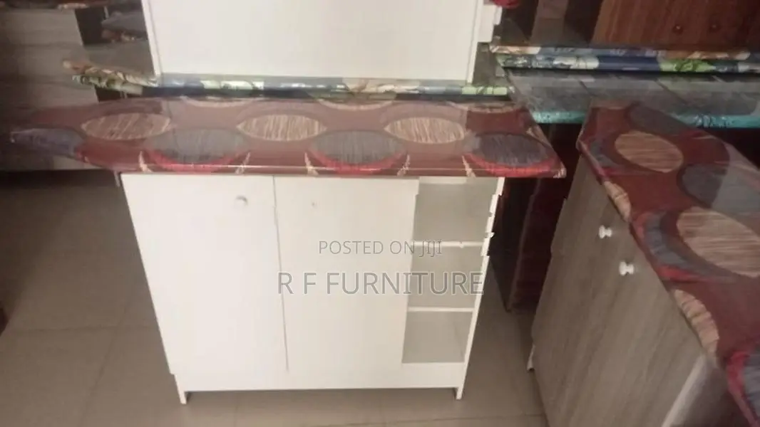 Melamine white iron cupboard with rack 006
