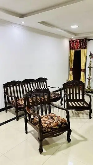 Teak Wood Sofa Set - 3 Seater 2 Single Chairs