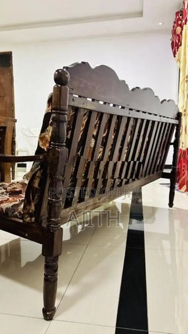 Teak Wood Sofa Set - 3 Seater 2 Single Chairs