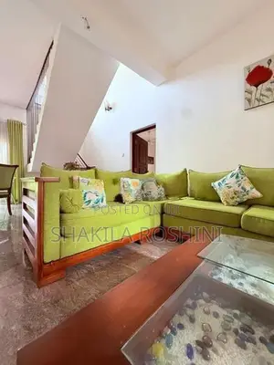 Wooden L-Shape Sofa Set With Glass Top Coffee Table