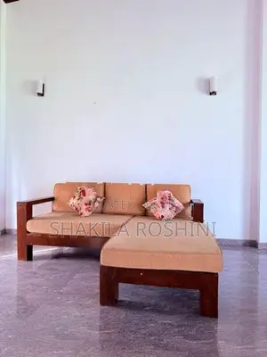 Wooden L-Shape Corner Sofa Set