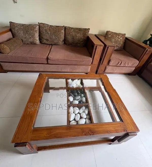 Damro Teak Wood Living Room Set