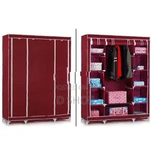 Wardrobe Cloth Cupboard - 3 Roll over Doors Storage