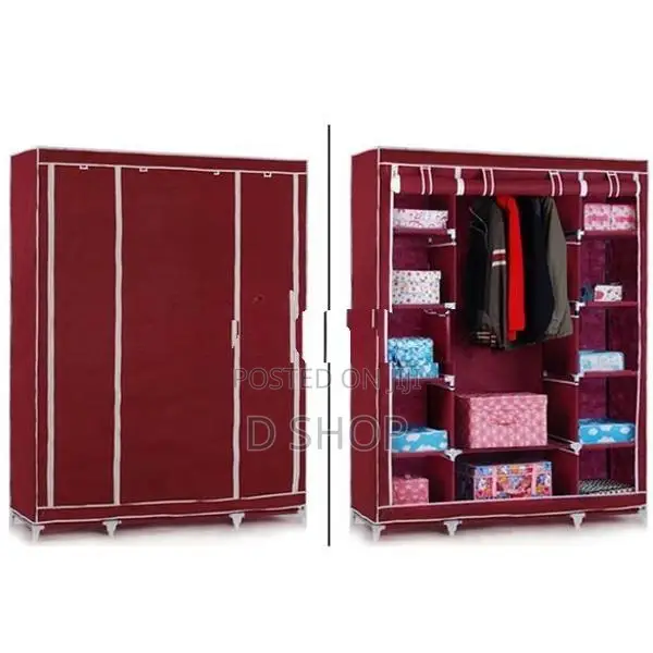 Wardrobe Cloth Cupboard - 3 Roll over Doors Storage