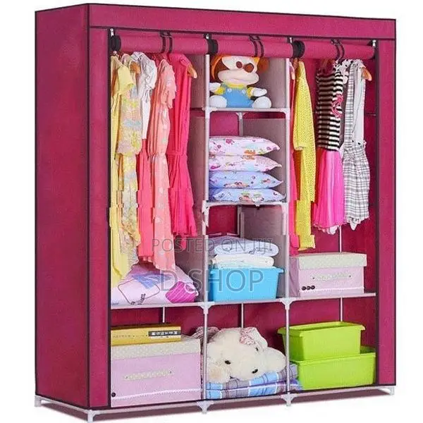 Wardrobe Cloth Cupboard - 3 Roll over Doors Storage