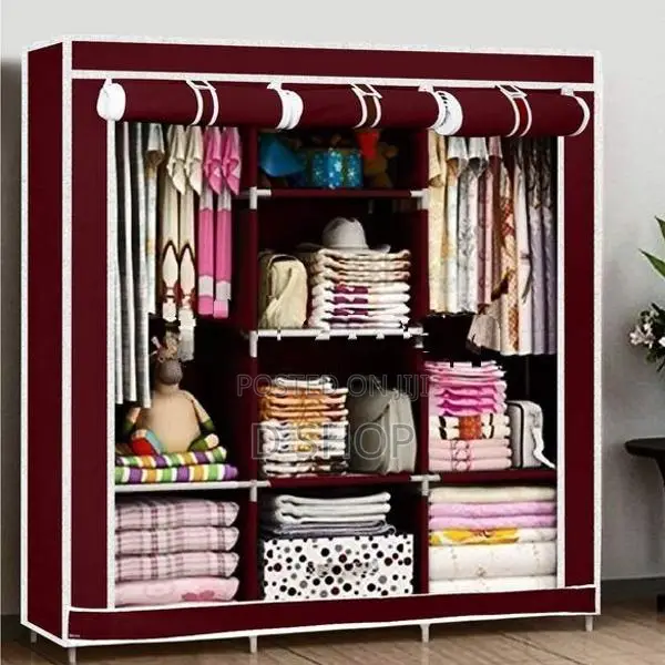 Wardrobe Cloth Cupboard - 3 Roll over Doors Storage