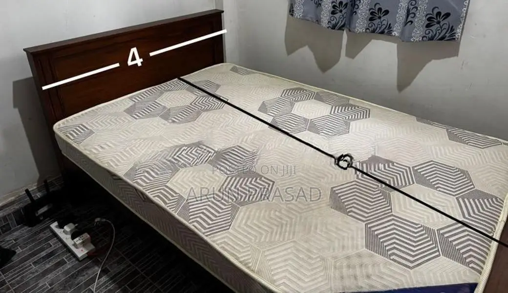 Teak Wooden Bed with Mattress