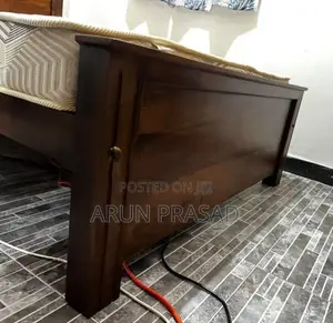 Teak Wooden Bed with Mattress