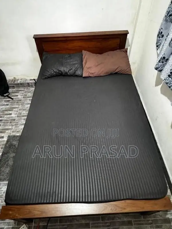Teak Wooden Bed with Mattress