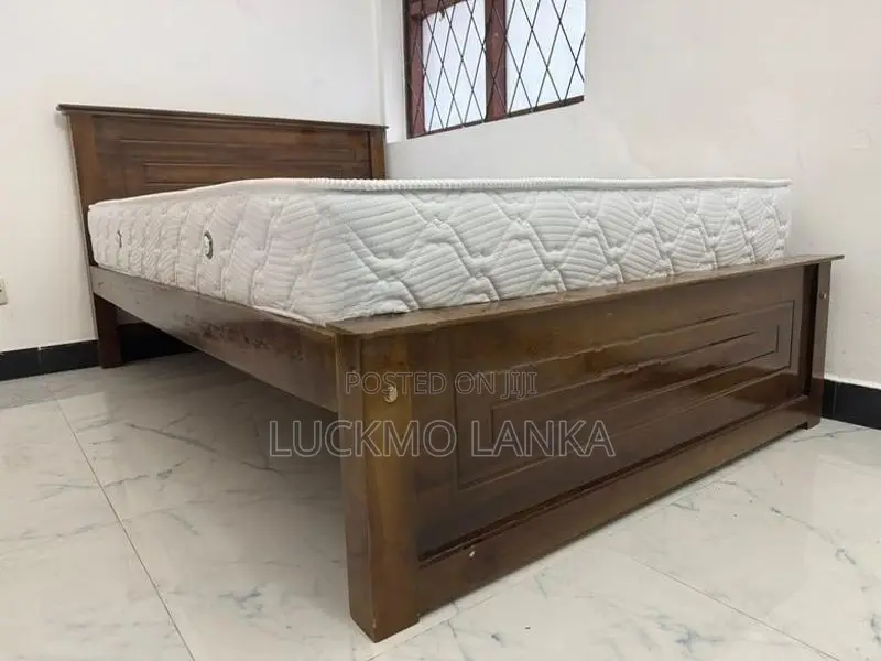 New 72x48 Teak Box Bed With Arpico Spring Mattress 8 Inches (Kk11)