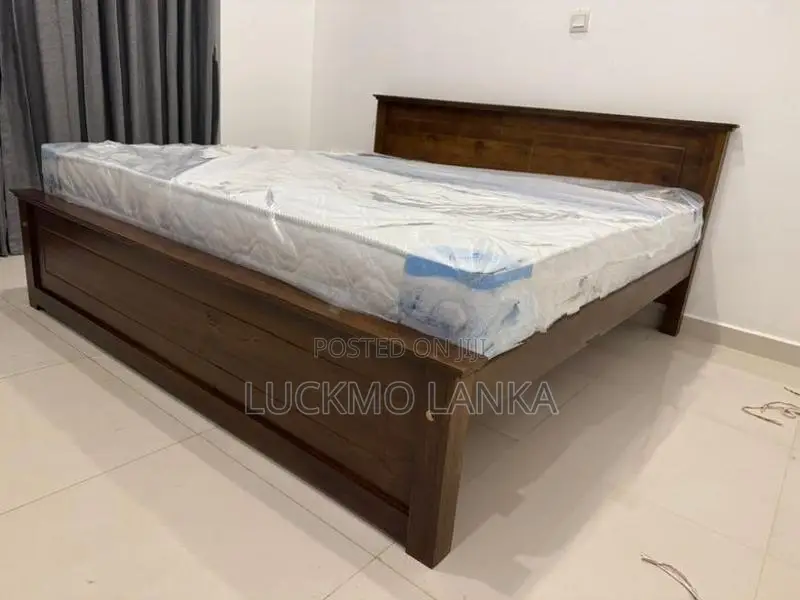 New 72x72 Teak Box Bed With Arpico Spring Mattress 8 Inches (Kk12)