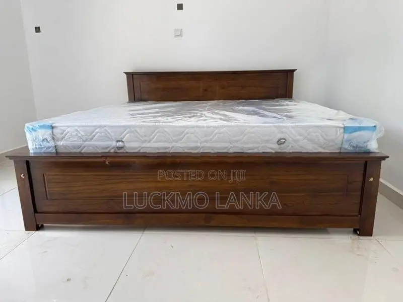 New 72x72 Teak Box Bed With Arpico Spring Mattress 8 Inches (Kk12)