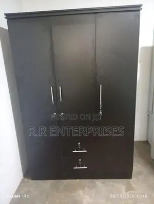 New 3D Black Melamine Wardrobes