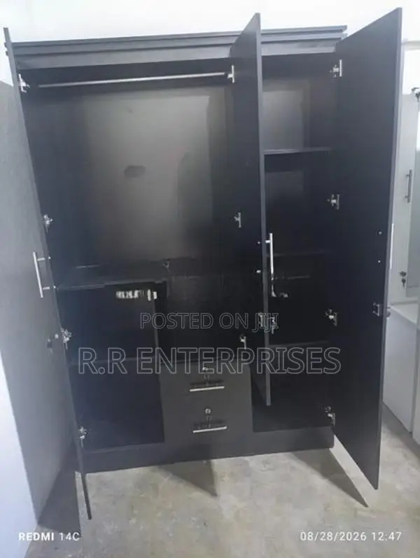 New 3D Black Melamine Wardrobes