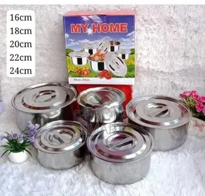 MY HOME 5 PCS STAINLESS STEEL POT SET