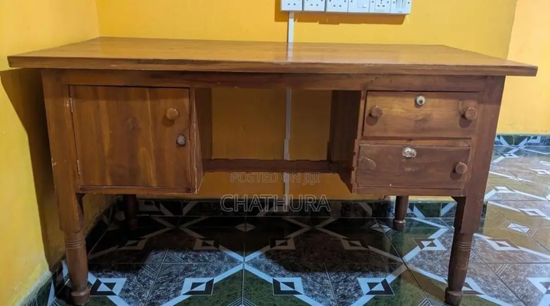 Solid Teak (තේක්ක) Office Table