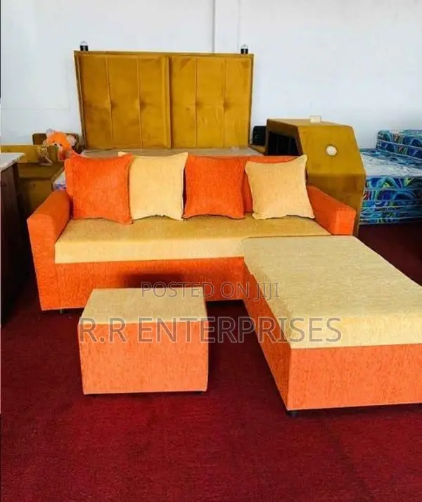New Fabric Sofa Set with Stool Pillow