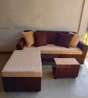 Modern Fabric Sofa Set with Stool Pillow