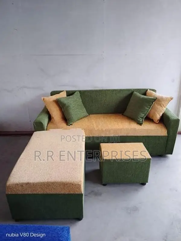 Modern Fabric Sofa Set with Stool Pillow