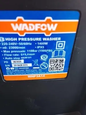 WADFOW 1400W High Pressure Washer Herman PT 1009