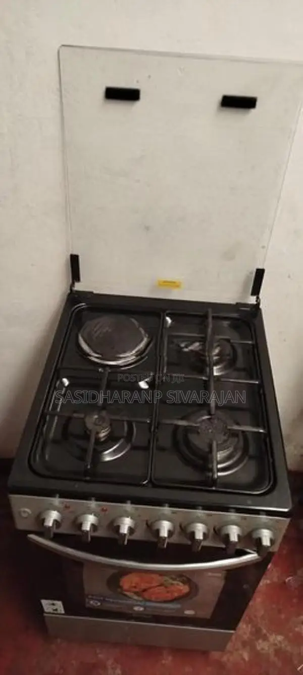 Midea Standing Cooker – 3 Gas Burners + Electric Hotplate With Oven