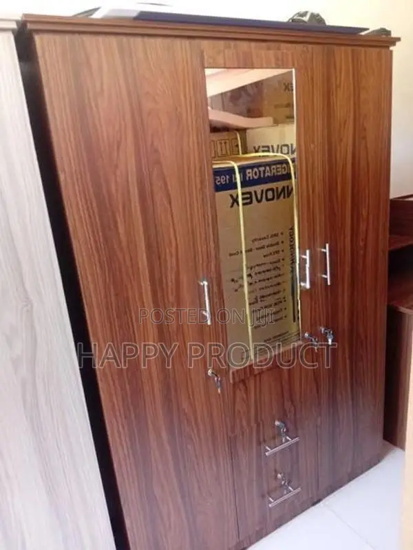 Melamine Glass Wardrobe - 3 Door with Lachchu