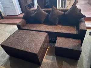 New Brown Modern Sofa Set with Stool Pillow