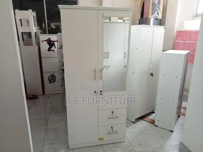 Melamine 2 Door Cupboard with Drawers